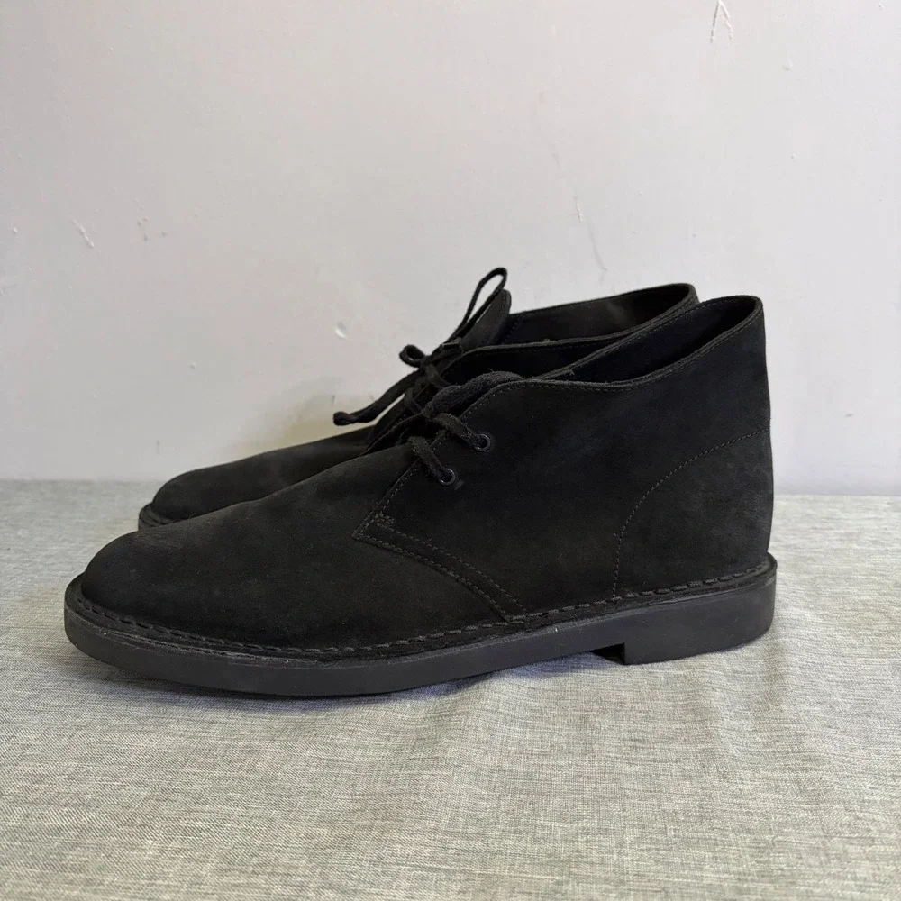 Clarks Desert Boot Mens 11 Black Suede Chukka Lace Up Ankle Boots 260822883110